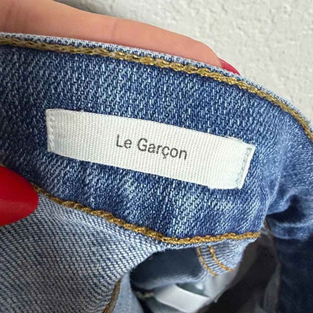 Frame Denim Le Garcon‎ Slim Boyfriend Jeans Blue Distressed LGJ403 Womens 27